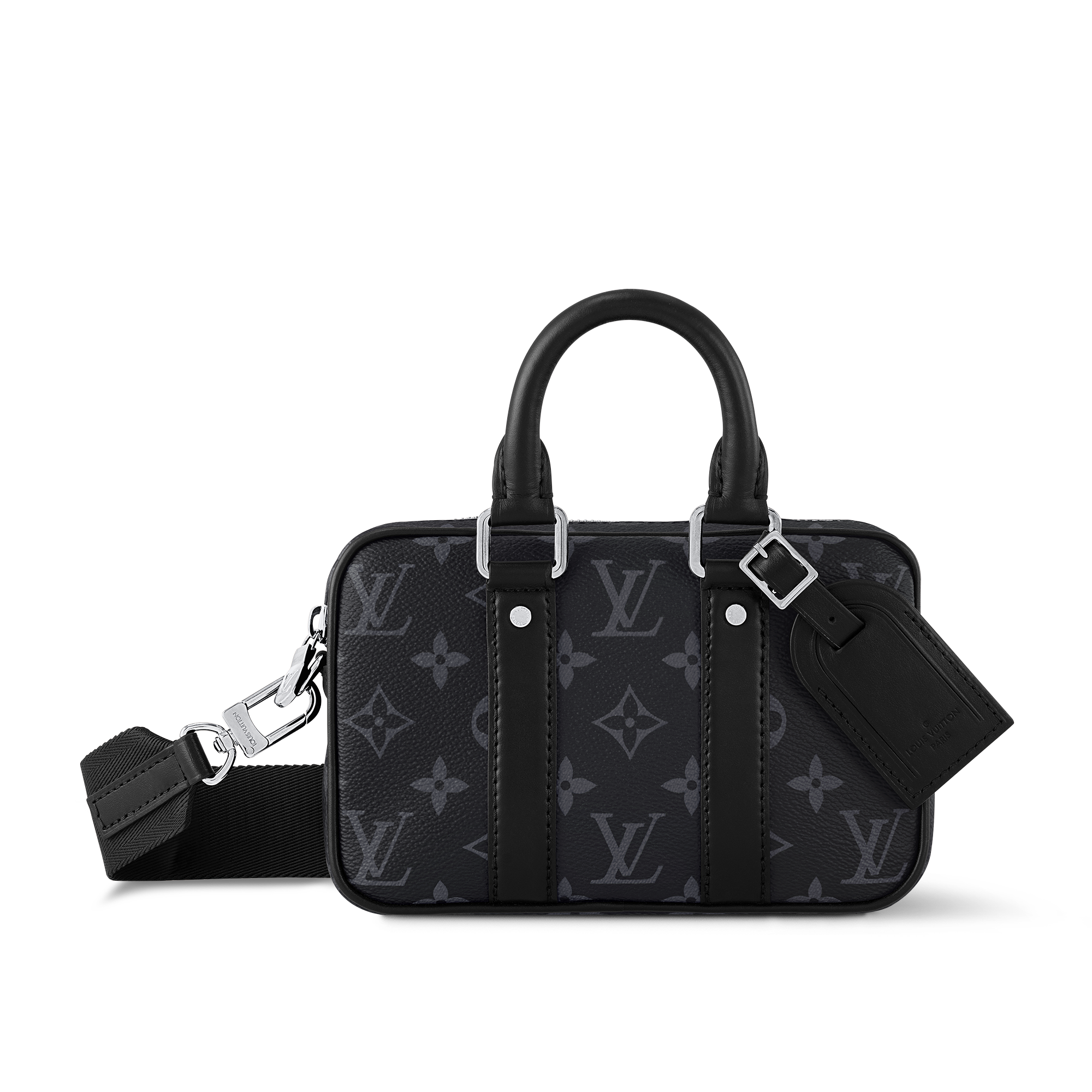 Louis Vuitton ブラック ハンドバッグ Nano Porte Documents Voyage Monogram Eclipse - Bags | LOUIS VUITTON